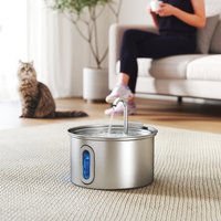 PawHut 2.5L Stainless Steel Cat Water Fountain for Drinking - Silver