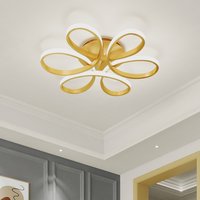 Large Gold Dimmable Petal LED Ceiling Light - Gold