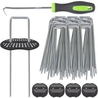 Weed Membrane Fixing Set with Removal Tool - 15cm - Silver / 80