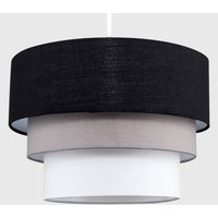 Aztec 3 Tier Fabric Ceiling Light Shade and Bulb - Black