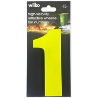 High Visibility Reflective Wheelie Bin Number - Yellow / 1