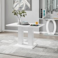Imperia 4 Modern White High Gloss Dining Table - White