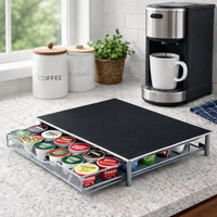 Coffee Machine Stand and Capsule Drawer Pod Holder - Black