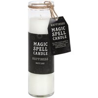 Happiness White Sage Spell Candle Uplifting Ritual Candle - White