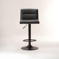 Baina Black Leather Effect Bar Stool - Black