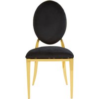 Sarita Stackable Gold Finish Dining Chair - Black