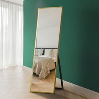 Artus Aluminium Edged Wall Leaner Mirror - Gold / 170cm