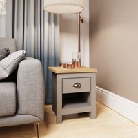 Lisbon Bedside Cabinet 1 Drawer - Light Grey