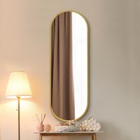 MirrorOutlet The Vultus Metal Framed Double Arched Mirror - Gold / 160cm