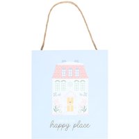This Is Our Happy Place Pastel House Hanging Sign - Blue