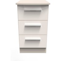 Kensington Ready Assembled Kashmir Three Drawer Bedside - Kashmir Gloss & Kashmir