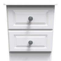 Pembroke Ready Assembled 2 Drawer Bedside Cabinet - White Ash