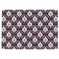 White Floral Tile Worktop Saver - Small Textured Glass Chopping Board - White