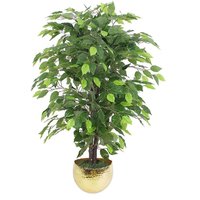 90cm Artificial Ficus Tree - Copper Planter Premium - Green Ficus Tree