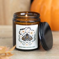 KDMD Frightful Folk Moth Spiced Vanilla Scented Candle Jar in Brown