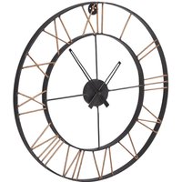 Lincoln Industrial Style Metal Wall Clock - Black