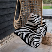 Zebra Print Blanket - Black