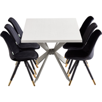 Sofia Duke LUX Dining Set with a Table and Modern Chairs Set of 6 - Blue