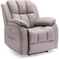 Brookline Electric Fabric Auto Recliner Armchair - Pumice