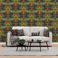 Nordic Deer Textured Wallpaper - Black