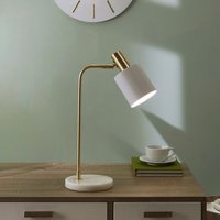 Marble and Gold Table Lamp - White