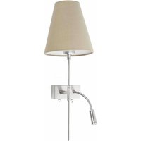 Sabana 1 Light Indoor Wall Light with Reading Lamp Left Side - Nickel