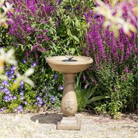 Butterfly Brook Solar Bird Bath with Lights - Yellow
