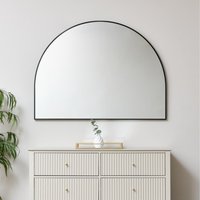 Large Black Arched Wall Mirror 90cm x 120cm - Black