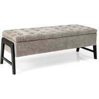 Modern Chenille Storage Bench - Grey
