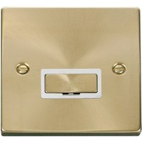 Satin Brushed Brass 13A Fused Ingot Connection Unit - White