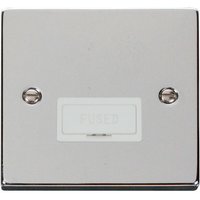Polished Chrome 13A Fused Connection Unit - White