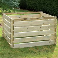 Extra Large Wooden Compost Bin - Natural Wod