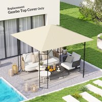 Outsunny 3 x 3(m) Gazebo Canopy Replacement Cover - Cream