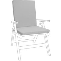 Outdoor High Back Garden Chair Seat Cushion Pad with Ties - Grey / 1