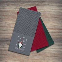 Festive Fun 3 Pack Super Absorbent Fast Drying Tea Towels Xmas Gonks - Grey