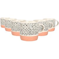 Stoneware Dipped Dots Coffee Mug - 385ml - Pink / 1.92kg