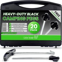 Heavy Duty Camping Pegs - Black / 20cm