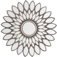 Tia Medium Gold Finish Square Wall Mirror - Silver