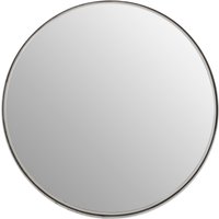 Descartes Black Finish Round Wall Mirror - Silver