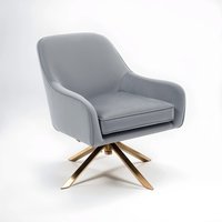 Avery Grey Velvet Swivel Chair - Grey