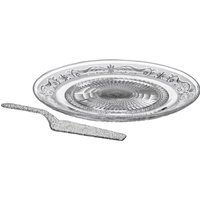 Molly Clear Glass Cake Plate And Slice - Clear