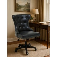Walson Black Leather Effect Home Office Chair - Black