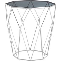 Shalimar Octagonal Silver Side Table - Black