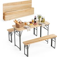 3 Piece Folding Picnic Table with Benches - Black