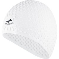 Water Droplet Designed Swimming Cap - White