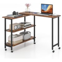 Rotating Corner Computer Desk - Brown