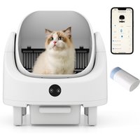 Open-Top Electric Automatic Cat Litter Box - White