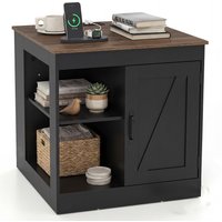 Farmhouse Nightstand with Charging Station
