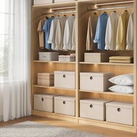 3 Pack Lidded Foldable Fabric Storage Cubes - Summer Sand