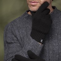 Mens Winter Warm Soft Fleece Lined Thermal Gloves - Blue